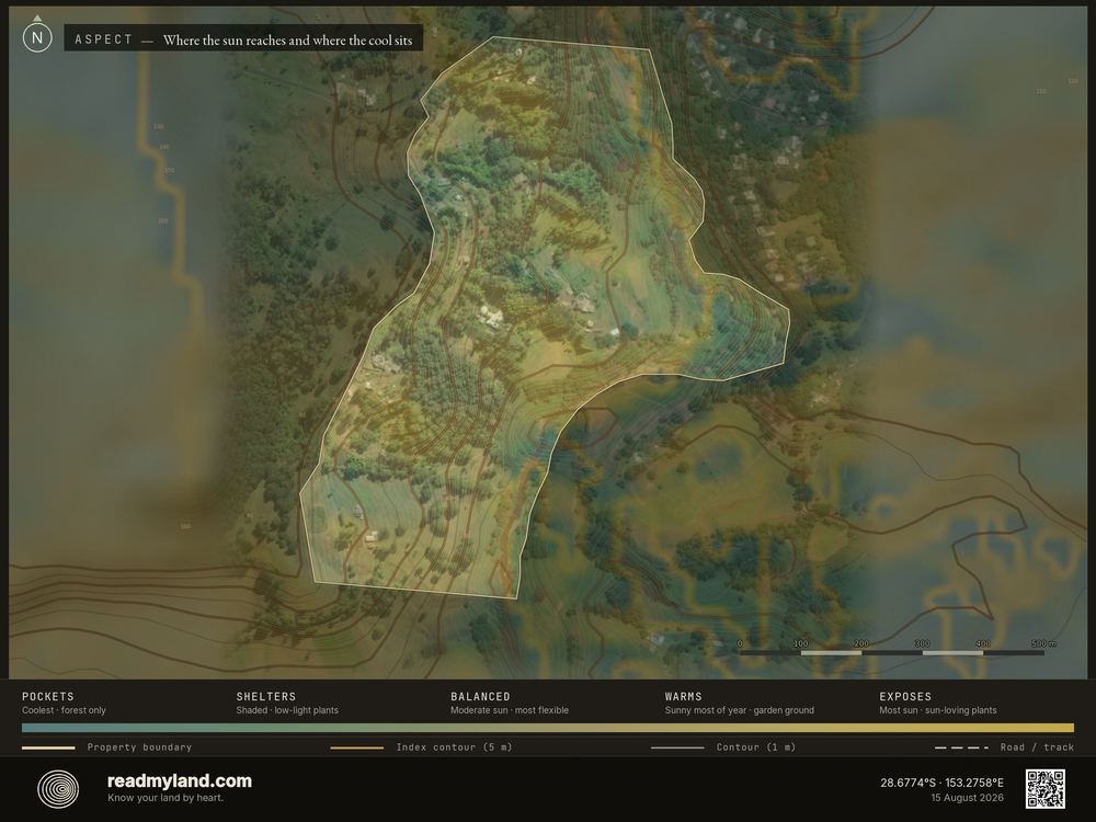 Aspect map, from 30m elevation data
