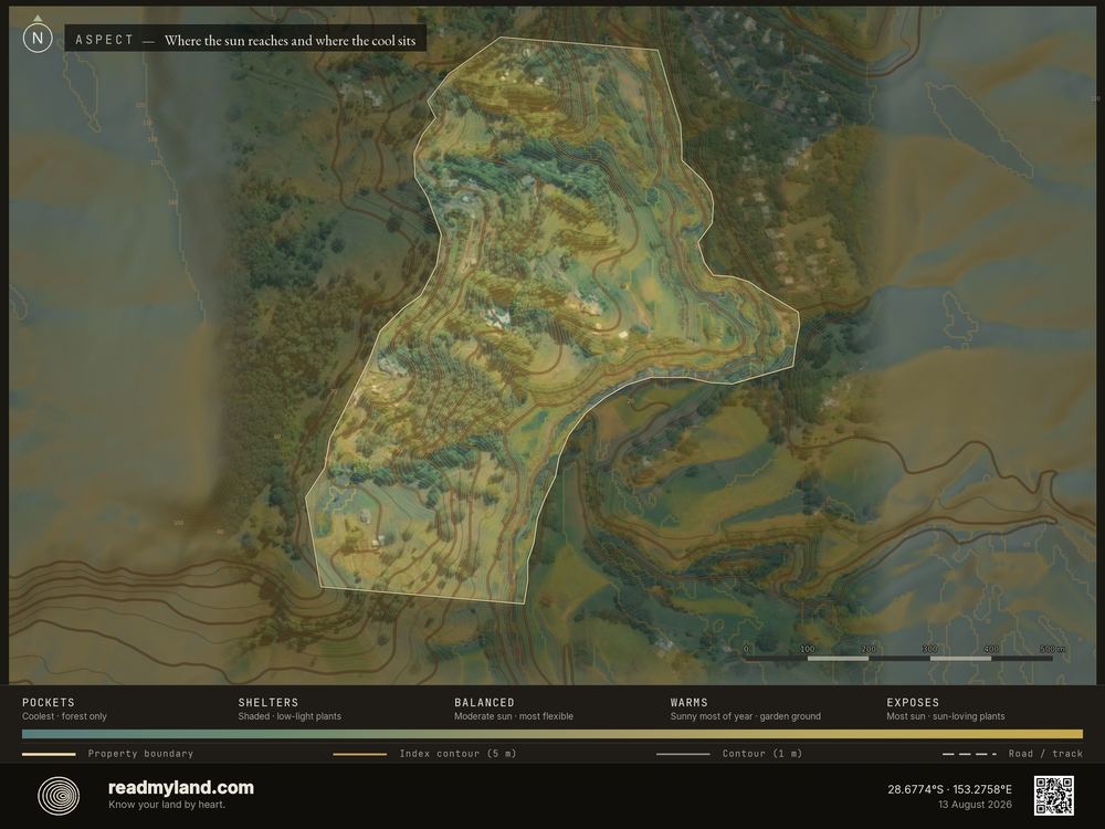 Aspect map, from 5m elevation data